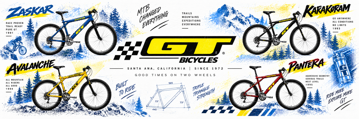 GT 1990s steel mountain bikes · 1990–1999