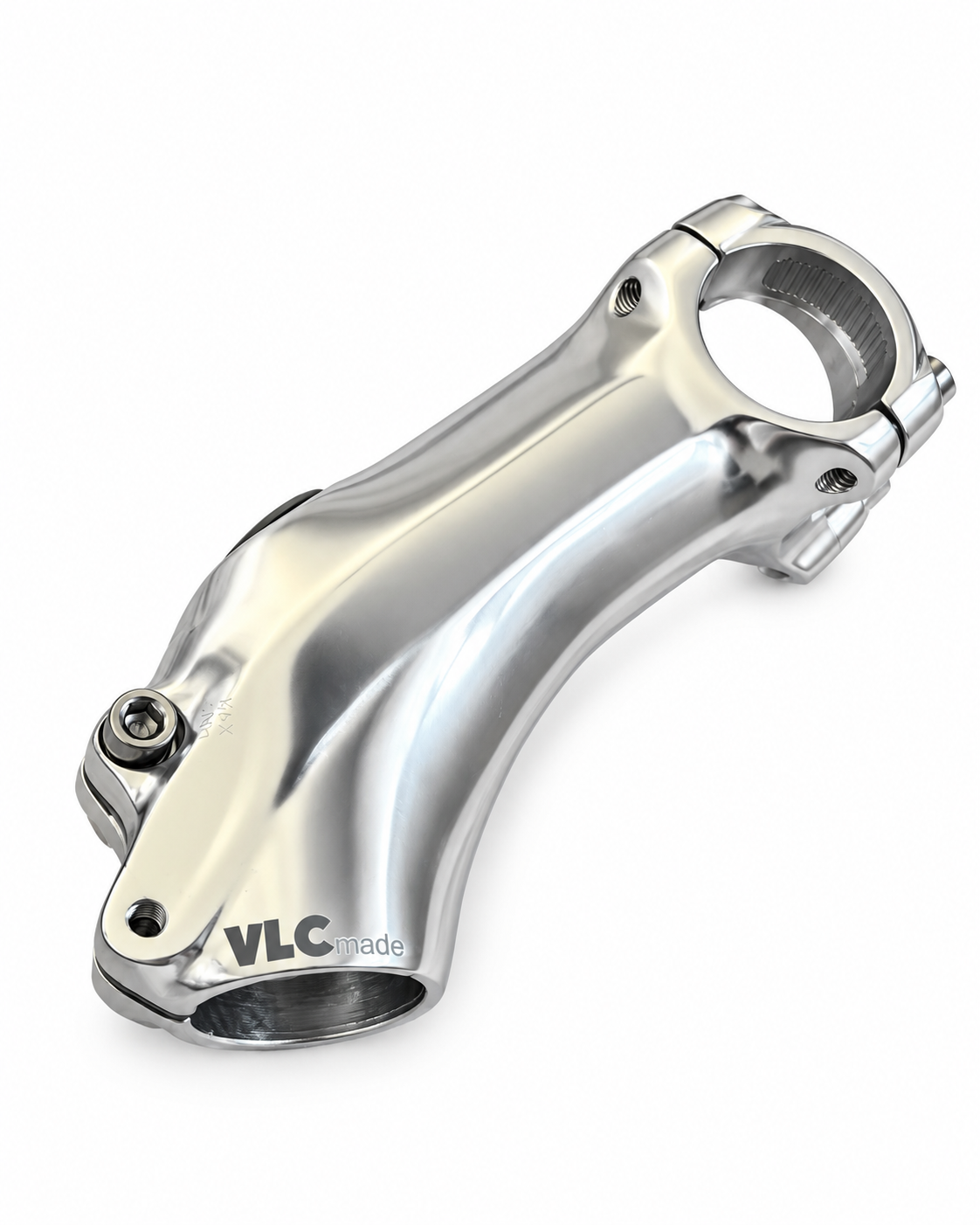 VLCmade Look Up polished silver stem, angled view