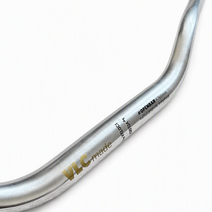 Close-up of the VLCmade Open Bar handlebar markings and polished finish