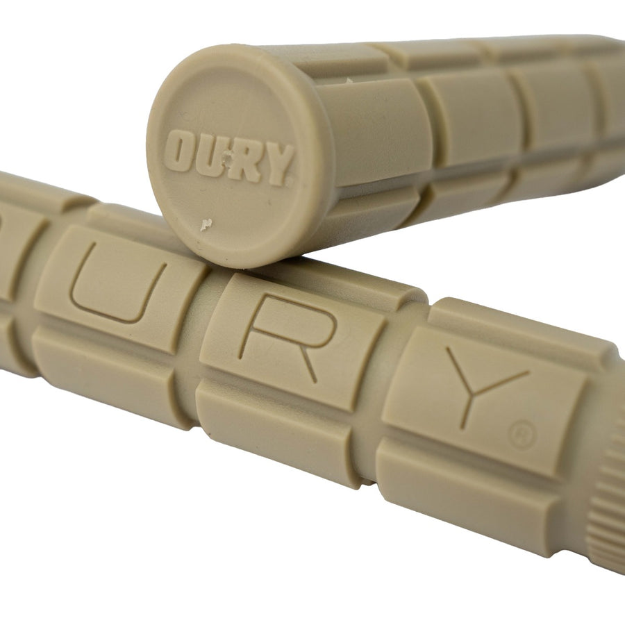 OURY V2 Single-Compound Grips — Tan / BLUE LUG Special